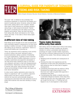 Teens and Risk-Taking - University of Minnesota Extension
