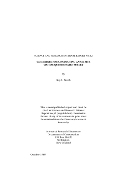 Guidelines for conducting an on-site visitor questionnaire survey