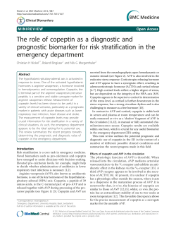 The role of copeptin as a diagnostic and prognostic biomarker for