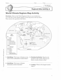 World Climate Regions Map Activity