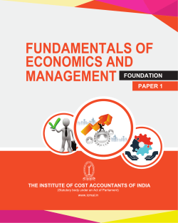 Paper 1- Fundamentals of Economics - Institute of Cost Accountants