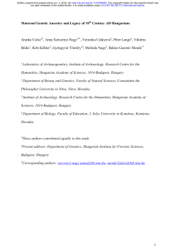 Maternal Genetic Ancestry and Legacy of 10th Century AD