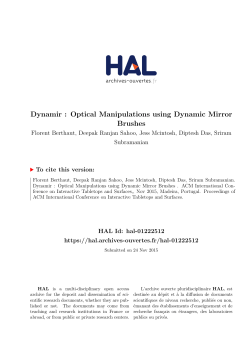 Dynamir : Optical Manipulations using Dynamic Mirror Brushes