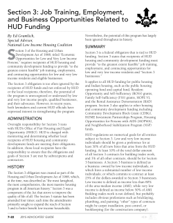 Section 3: Job Training, Employment, and Business