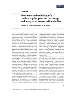 The Conservation Biologist`s Toolbox