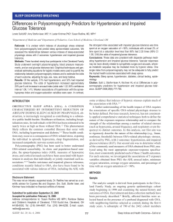 Differences in Polysomnography Predictors for Hypertension