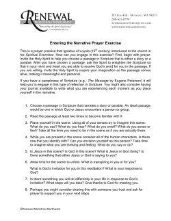 Entering the Narrative Prayer Exercise