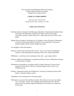 Dorsey, Carolyn C. - Association for Diplomatic Studies and Training