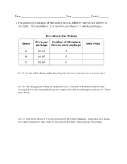 1 The prices of packages of miniature cars at different stores