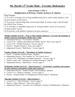 Ms. Haydt`s 4 Grade Math &ndash; Everyday Mathematics