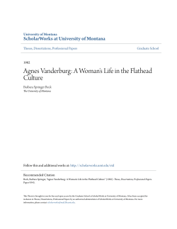 Agnes Vanderburg: A Woman`s Life in the Flathead Culture (1982).