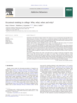 Occasional smoking in college - National LGBT Tobacco Control