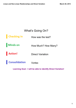 Linear and Non-Linear Relationships and Direct