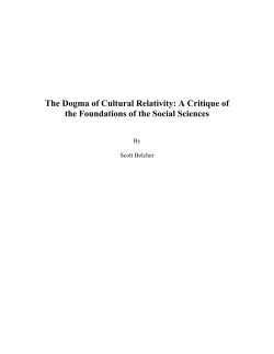 The Dogma of Cultural Relativity