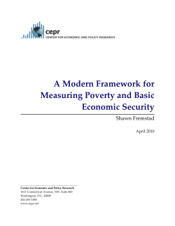 A Modern Framework for Measuring Poverty and Basic Economic