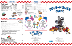 Lighter Side DRINKS Fresh Salads Hot Soup - Tole