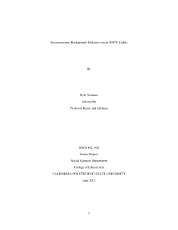 Socioeconomic Background: Enlistees versus ROTC Cadets