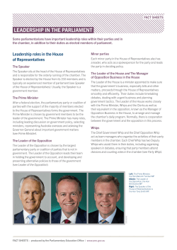 Fact Sheet &ndash; Leadership in the Parliament