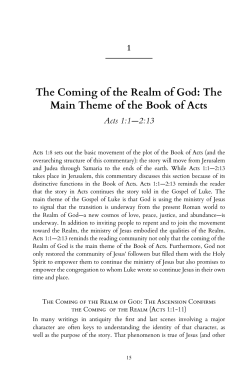 The Coming of the Realm of God: The Main Theme of the Book of Acts