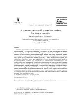 A consumer theory with competitive markets for work in