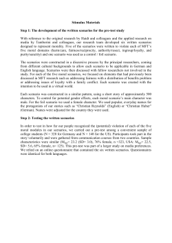 Stimulus Materials Step 1: The development of the