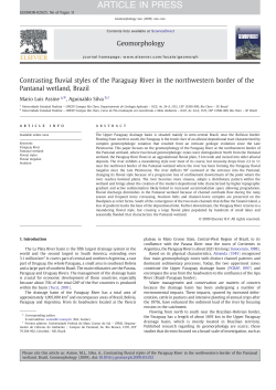 Contrasting fluvial styles of the Paraguay River in the