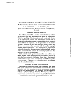 THE IMMUNOLOGICAL SPECIFICITY OF STAPHYLOCOCCI