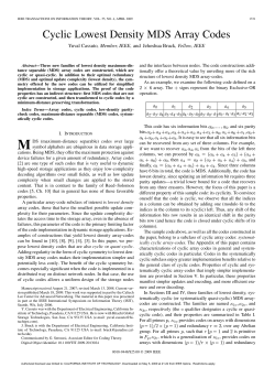 Cyclic Lowest Density MDS Array Codes