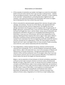 Observations on Colonialism