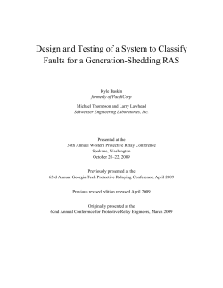 Design and Testing of a System to Classify Faults for a