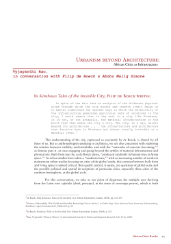 URBANiSM BEyoND ARCHiTECTURE