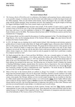 Reading HO 1 The Great Guinness Book INST
