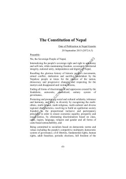 The Constitution of Nepal