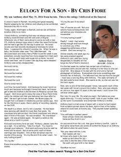 eulogy for a son - by cris fiore