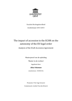 The impact of accession to the ECHR on the autonomy of the EU