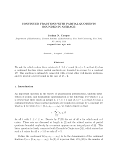 Continued Fractions with Partial Quotients Bounded in