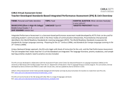 Unit - The Center for Advanced Research on Language Acquisition