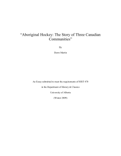 Aboriginal Hockey: The Story of Three Canadian