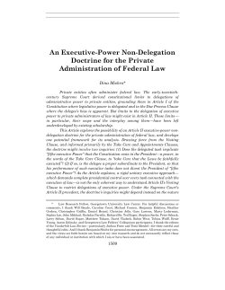 An Executive-Power Non-Delegation Doctrine for the Private