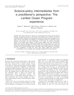 Science-policy intermediaries from a