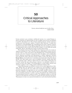 Critical Theory Project: Sample Essays