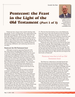 Pentecost: the Feast in the Light of the Old Testament