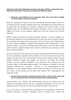 Interview with Carlos Montalvo, Executive Director of EIOPA