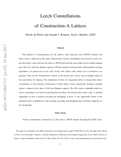 Leech Constellations of Construction-A Lattices