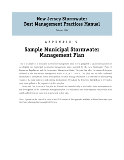 Appendix C: Sample Municipal Stormwater Management Plan