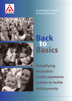 Back to Basics &ndash; Simplifying Australia`s Family Payments System to