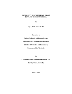 COMMUNITY SERVICES BLOCK GRANT PLAN AND
