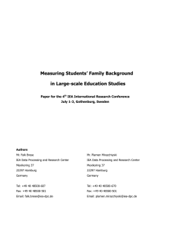 Measuring Students` Family Background in Large