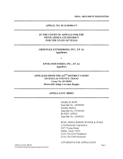 ORAL ARGUMENT - 5th Court of Appeals