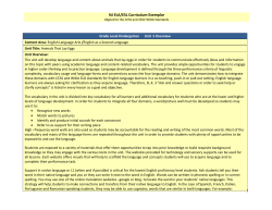 NJ ELA/ESL Curriculum Exemplar Kindergarten